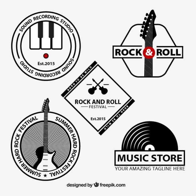Rock And Roll Logos Collection Vector Free Download 626x626 Rock And Roll Logos Collection Vector Free Download