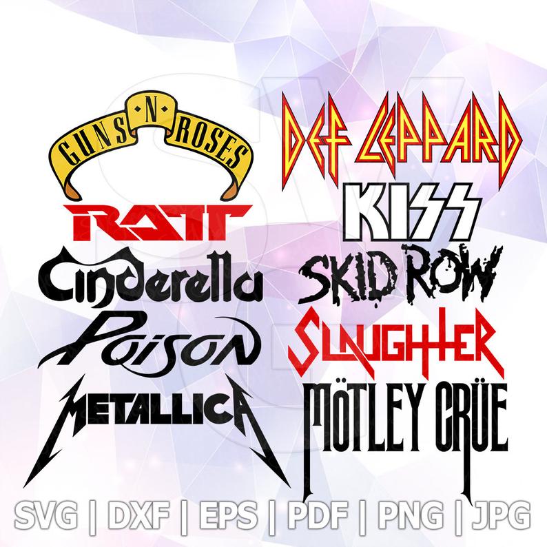794x794 Heavy Metal Hard Rock Band Metallica Acdc Kiss Logo Vector Etsy