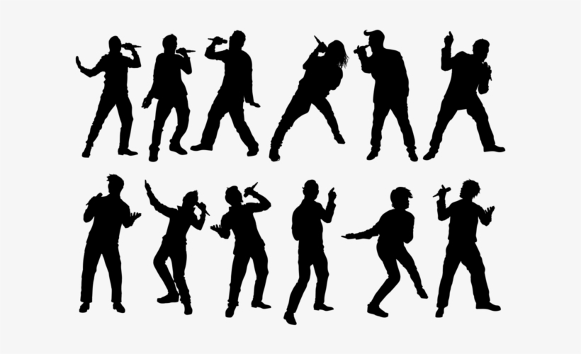 820x500 People Singing Silhouettes Vector