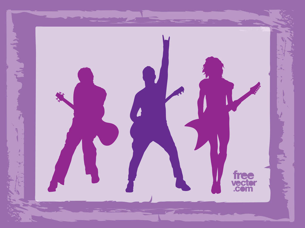 1024x765 Rock Band Silhouettes Vector Art Graphics