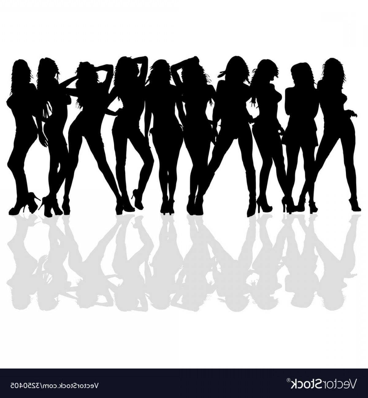 1200x1296 Vector Silhouette Girl Band Catchsplace