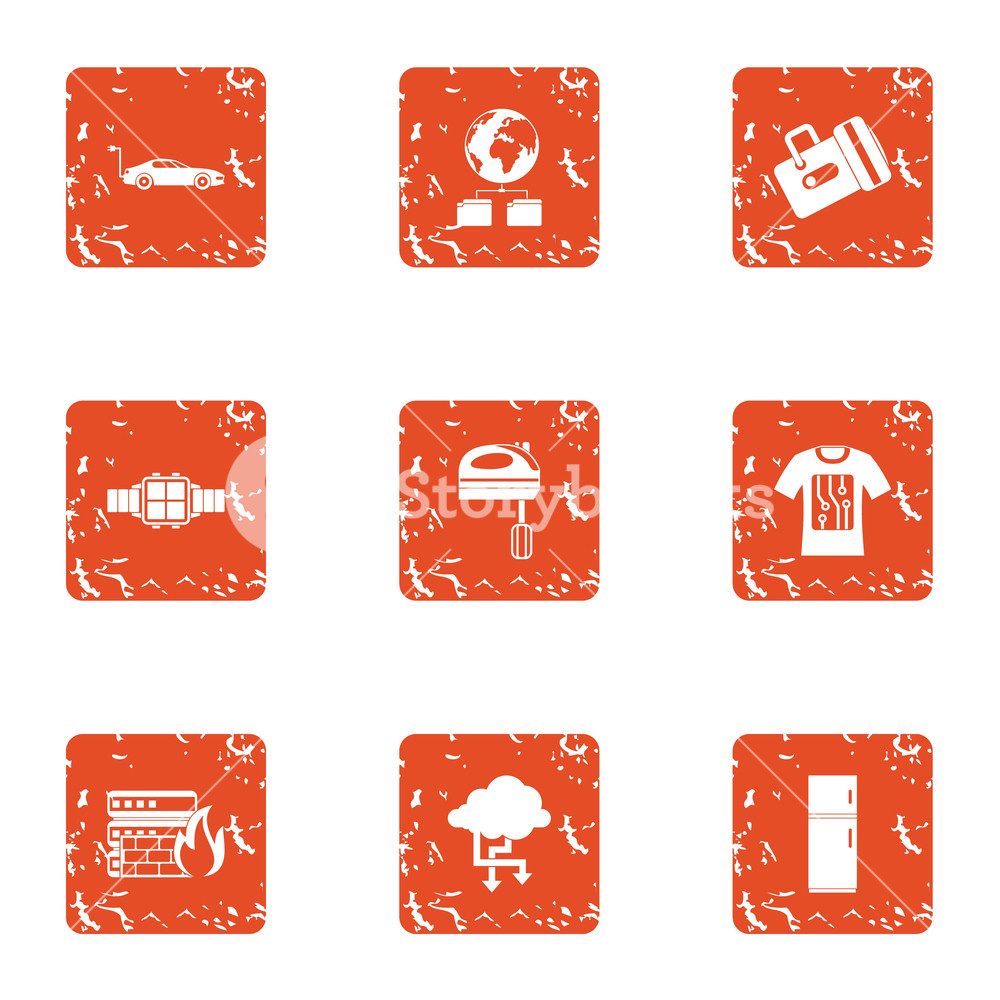 1000x1000 Business Band Icons Set Grunge Set Of Business Band Vector