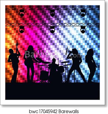 362x382 Rock Band Vector Background, Art Print Barewalls Posters