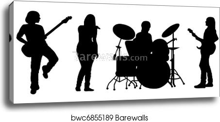 453x252 Singing Band Vector Canvas Print Barewalls Posters Prints