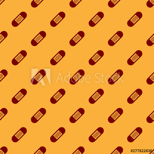 500x500 Red Bandage Plaster Icon Isolated Seamless Pattern On Brown