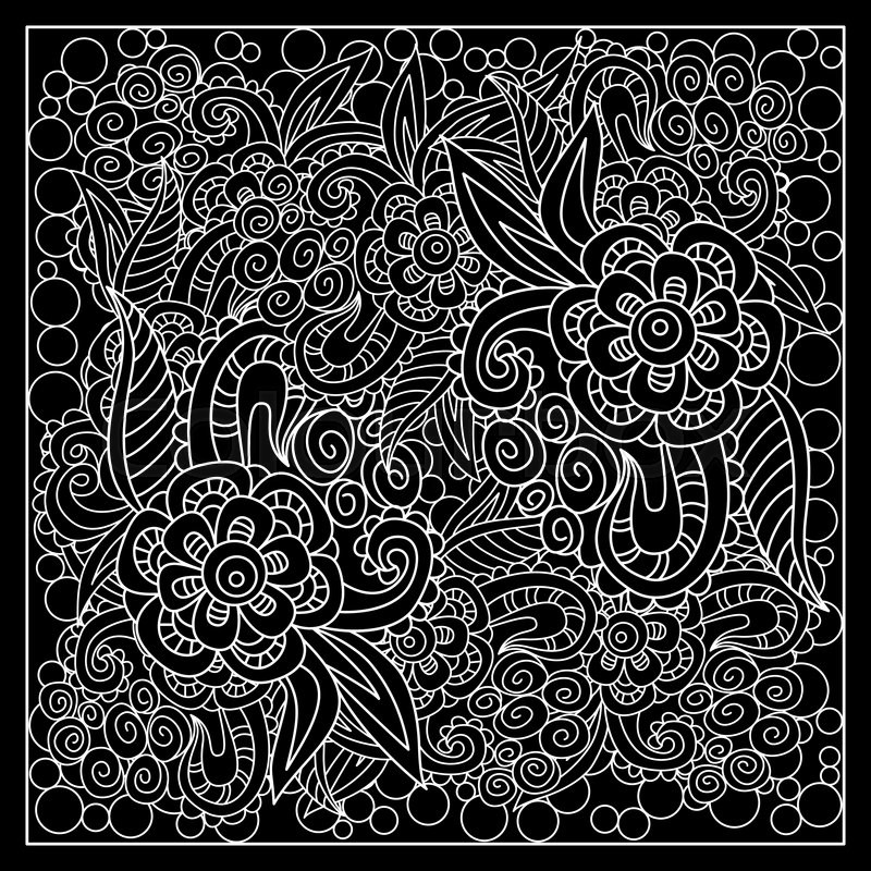 Black And White Abstract Bandana Print Stock Vector Colourbox 800x800 Black And White Abstract Bandana Print Stock Vector Colourbox