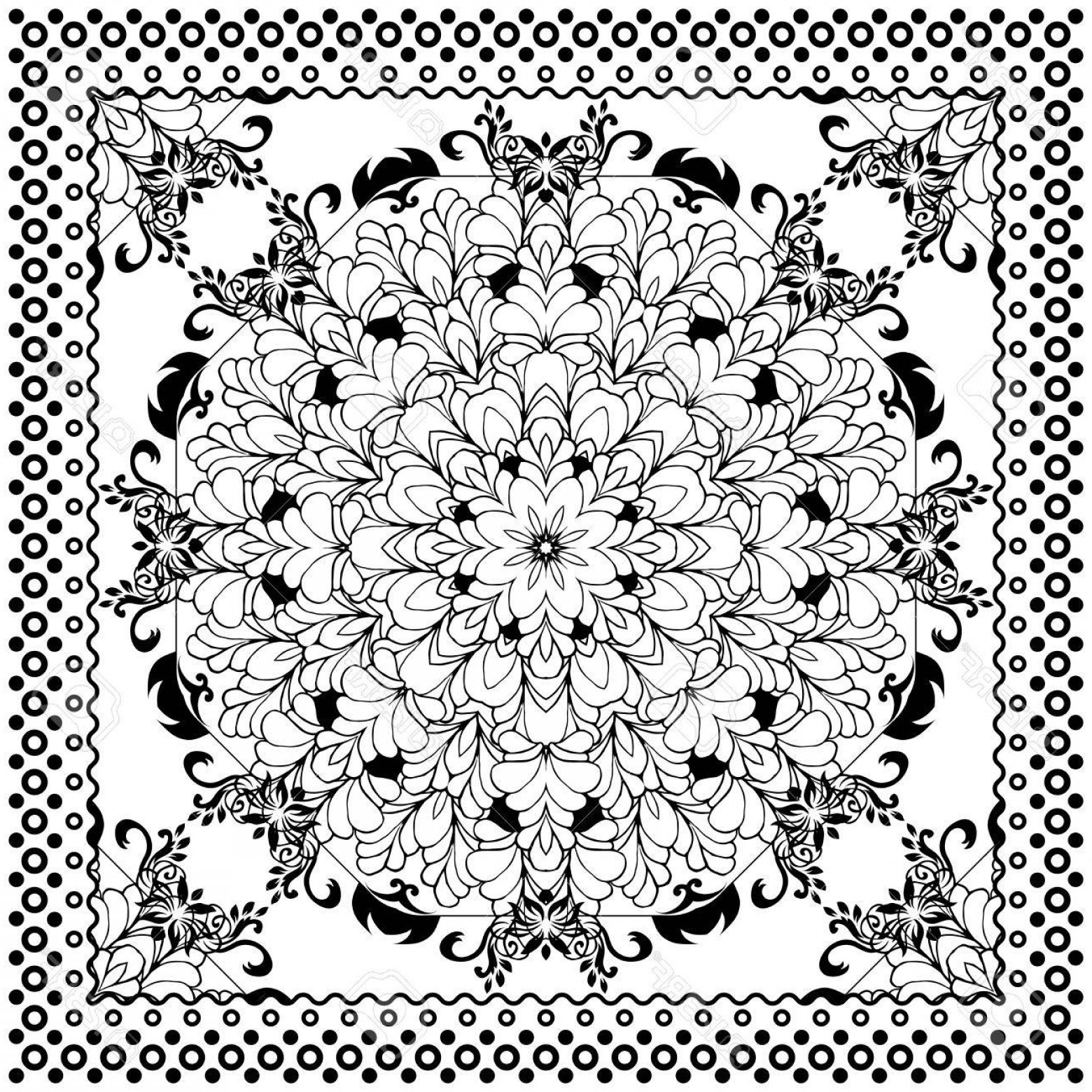 Photostock Vector Black Bandana Print Design Fabric Pattern 1560x1560 Photostock Vector Black Bandana Print Design Fabric Pattern