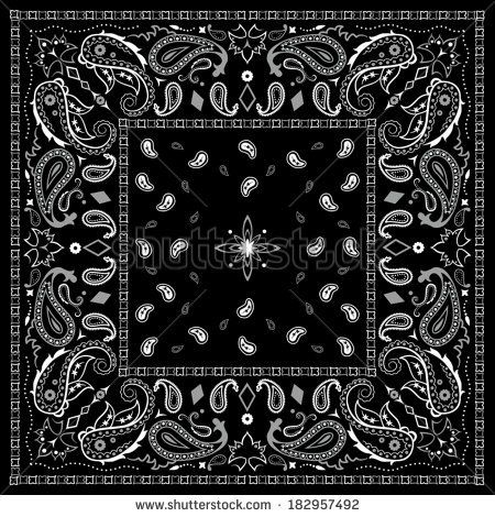 Black Paisley Bandana Pattern 450x470 Black Paisley Bandana Pattern