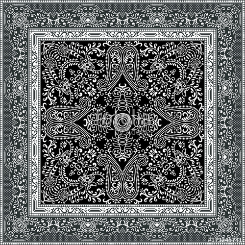 Black Paisley Bandana Pattern Stock Image And Royalty Free Vector 500x500 Black Paisley Bandana Pattern Stock Image And Royalty Free Vector