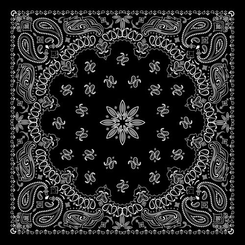 Black With White Bandana Patterns Design Vector Weed 500x500 Black With White Bandana Patterns Design Vector Weed