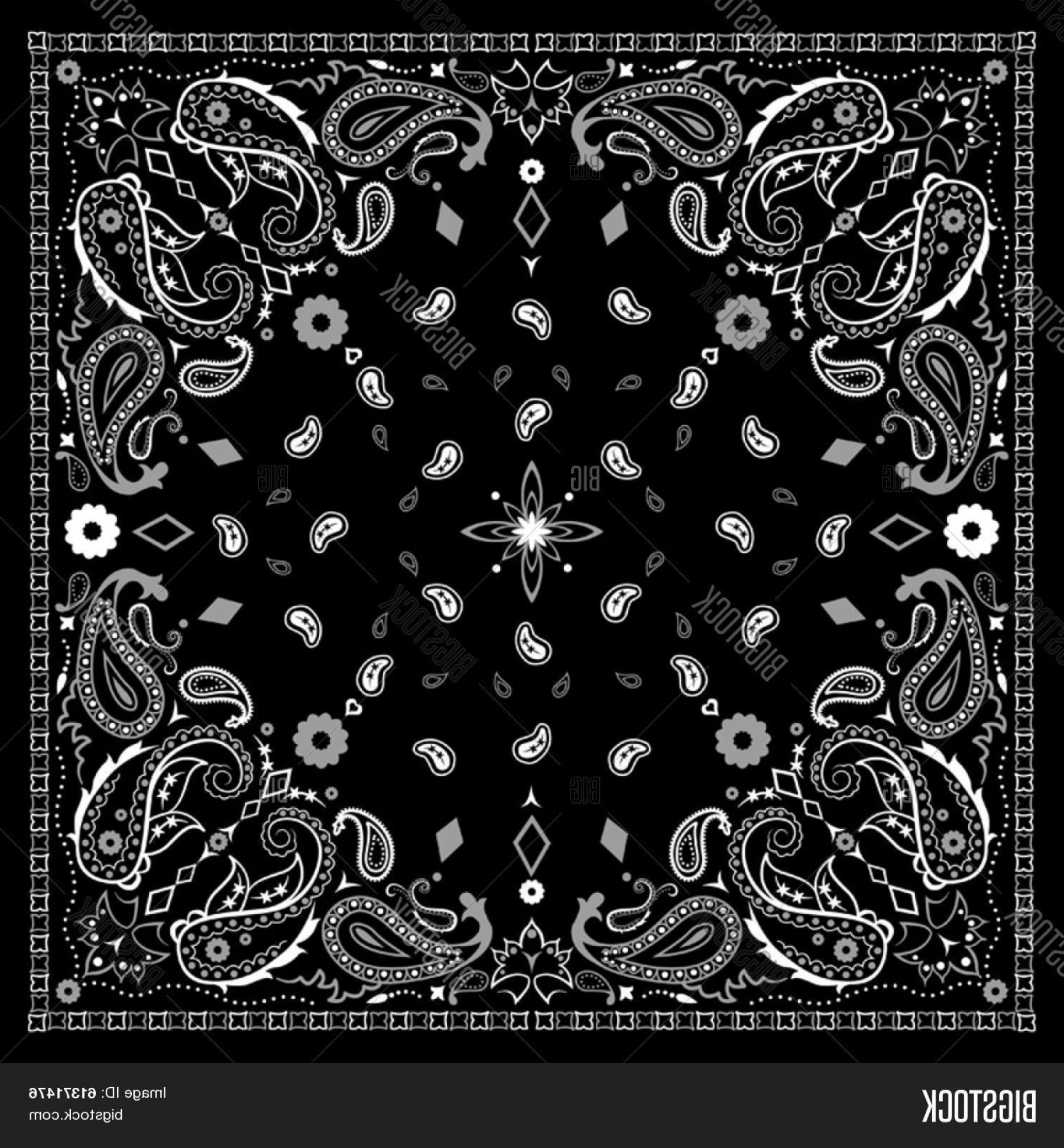 Stock Vector Black Paisley Bandana Pattern Cqrecords 1800x1944 Stock Vector Black Paisley Bandana Pattern Cqrecords