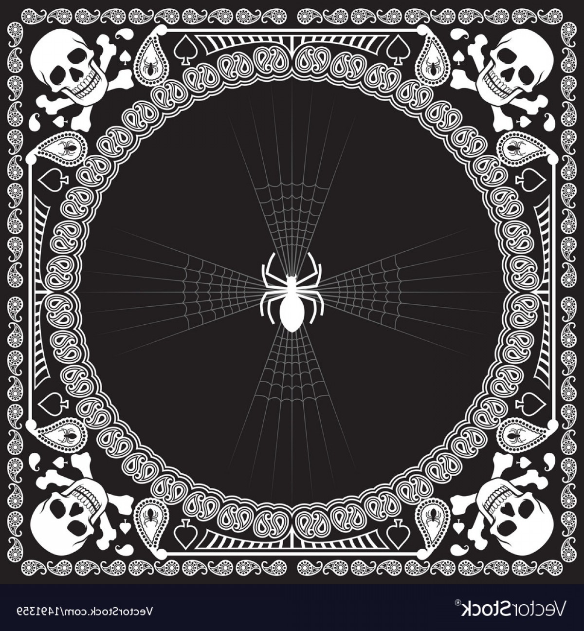 Bandana Pattern Skull And Spider Vector Cqrecords 1200x1296 Bandana Pattern Skull And Spider Vector Cqrecords