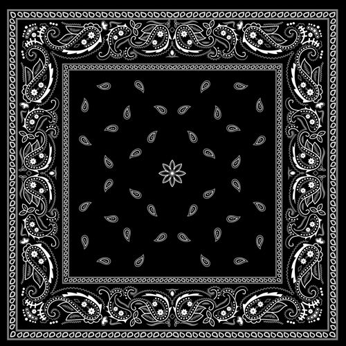 Black With White Bandana Patterns Design Vector Printable 500x500 Black With White Bandana Patterns Design Vector Printable