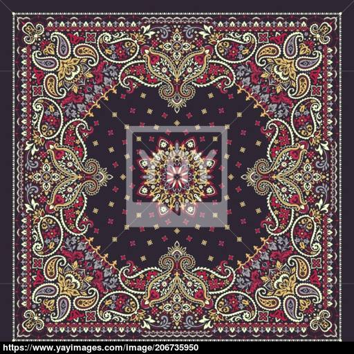 Paisley Bandana Print Vector 512x512 Paisley Bandana Print Vector