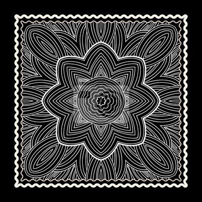 Schwarzer Bandana Print Vector Ornamentale Fliesenmuster Mit 400x400 Schwarzer Bandana Print Vector Ornamentale Fliesenmuster Mit