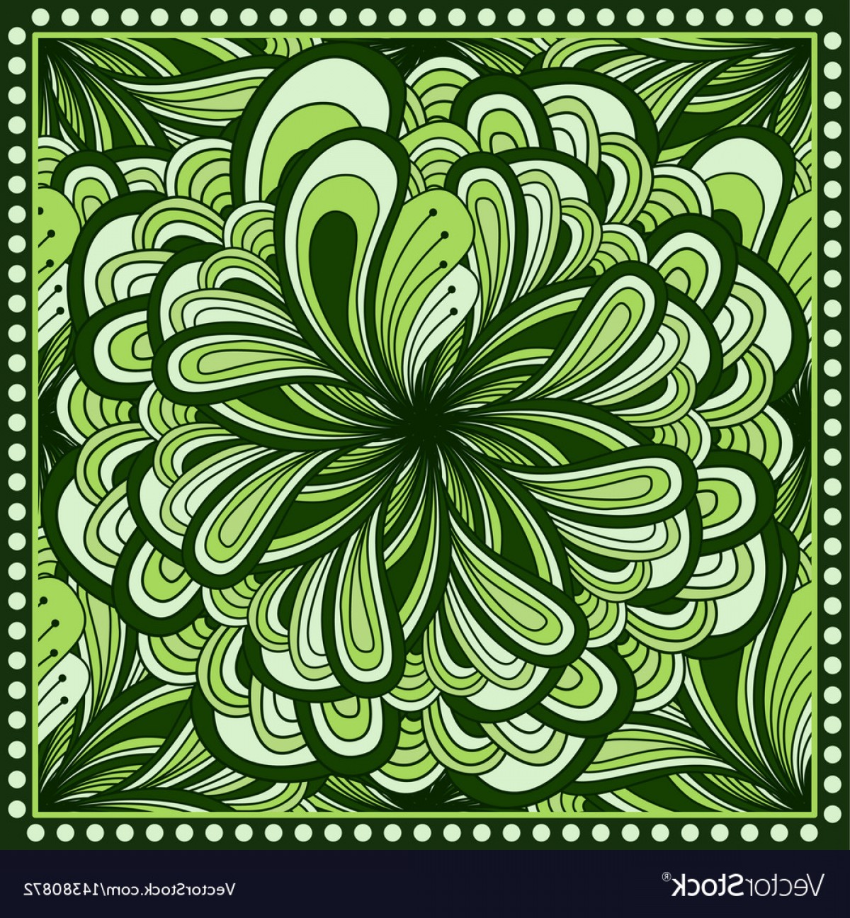 Bandana Print With Fantasy Flower In Green Color Vector Newwaysys 1200x1296 Bandana Print With Fantasy Flower In Green Color Vector Newwaysys
