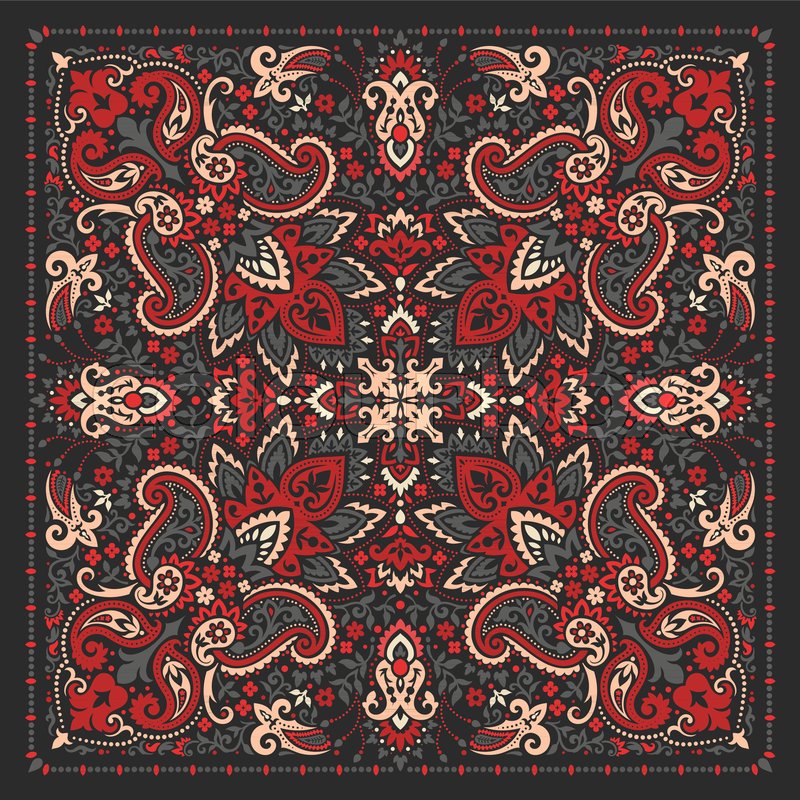 Vector Ornament Paisley Bandana Print, Stock Vector Colourbox 800x800 Vector Ornament Paisley Bandana Print, Stock Vector Colourbox