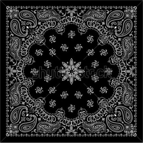 Black Paisley Pattern Dress Styles Bandana Design, Bandana 600x601 Black Paisley Pattern Dress Styles Bandana Design, Bandana