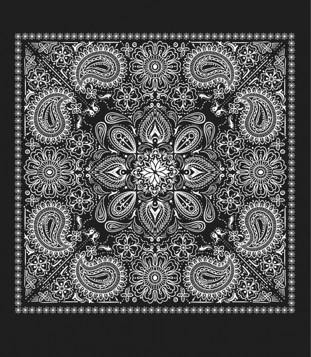 Paisley Bandana Vector Vector Premium Download 626x719 Paisley Bandana Vector Vector Premium Download