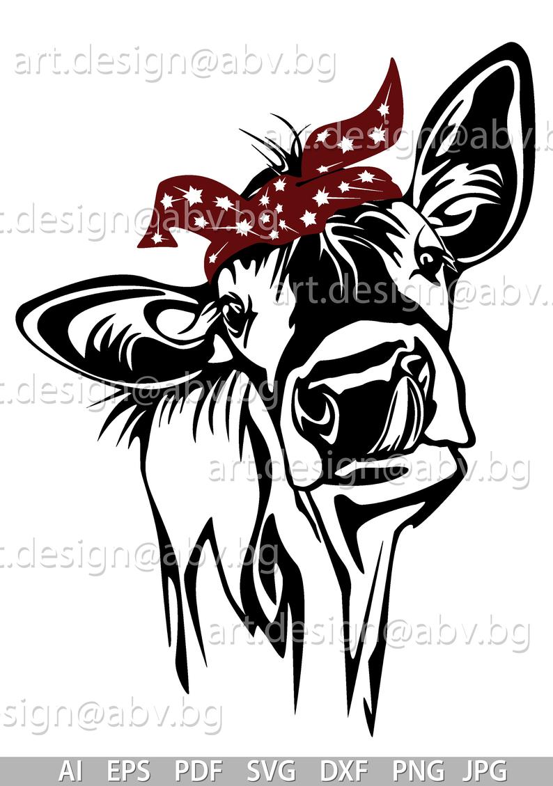 Vector Cow With Bandana Colors Calf Head Png Etsy 794x1129 Vector Cow With Bandana Colors Calf Head Png Etsy