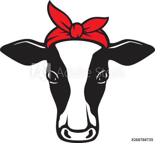 Cow Head With Bandana Vector Icon 500x462 Cow Head With Bandana Vector Icon
