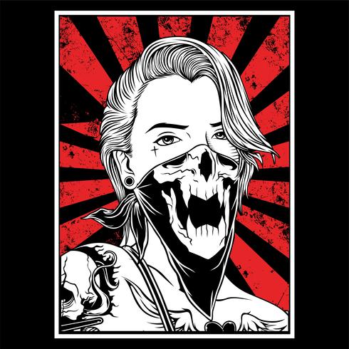 Llustration Of A Bandit Girl With Bandana Vector 490x490 Llustration Of A Bandit Girl With Bandana Vector