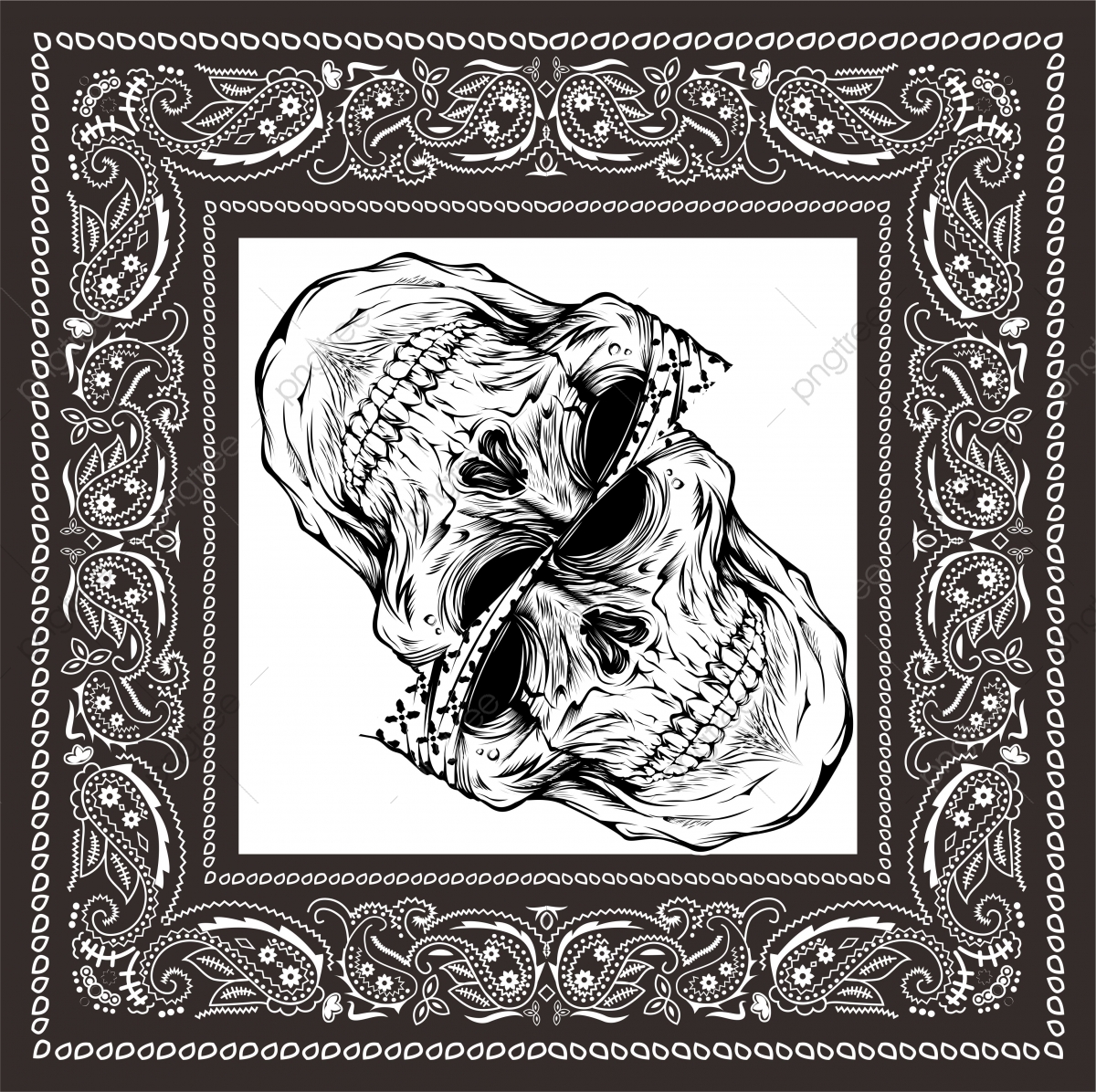 Bandana Skull Black White, Skulls, Blacks, Designs Png And Vector 1200x1196 Bandana Skull Black White, Skulls, Blacks, Designs Png And Vector