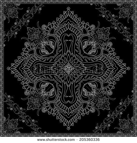 Black Bandana With White Print Print N Patterns 450x470 Black Bandana With White Print Print N Patterns