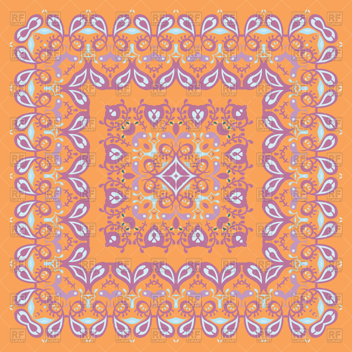 Orange Bandana Or Carpet Pattern Vector Image Of Backgrounds 1200x1200 Orange Bandana Or Carpet Pattern Vector Image Of Backgrounds