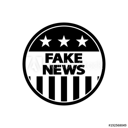 500x500 Icono Plano Fake News En Circulo Bandera Usa En Color Negro