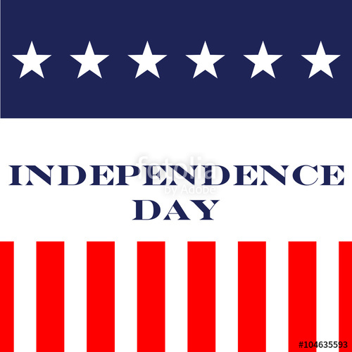 500x500 Icono Plano Independence Day Sobre Bandera De Usa