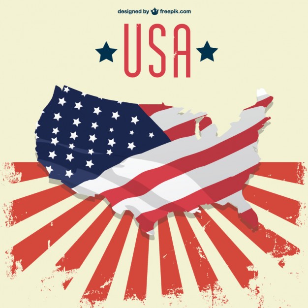 626x626 Usa Map With Flag Vector Free Download