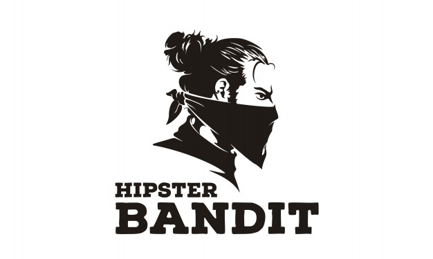 626x375 Bandit Hipster Logo Illustration Vector Premium Download