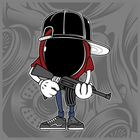 490x490 Mafia,bandit Wearing Cap Cartoon Multiply Sign For Logo Vector
