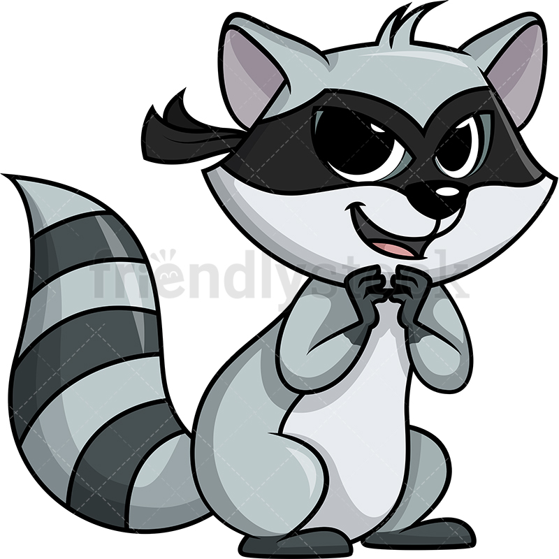 800x800 Evil Raccoon Bandit Cartoon Clipart Vector