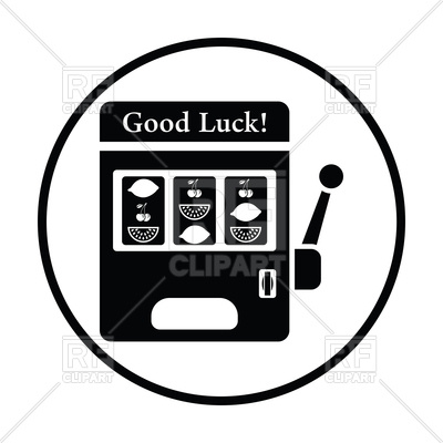 400x400 One Armed Bandit Icon Thin Circle Design Vector Image Of Sport