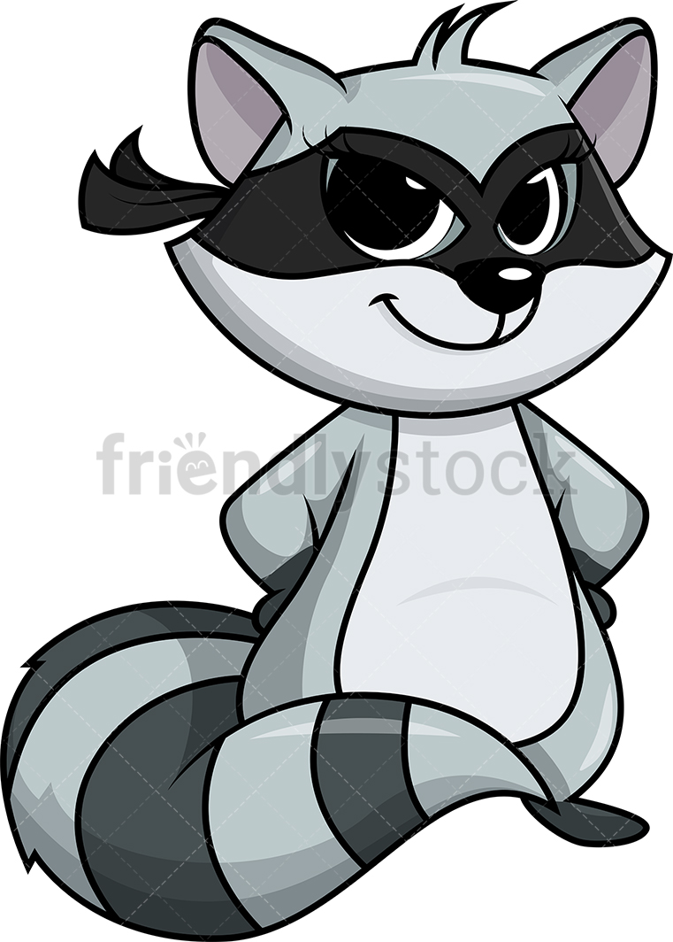 761x1064 Sexy Female Raccoon Bandit Cartoon Clipart Vector