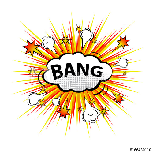 500x500 Bang! Comic Speech Bubble, Cartoon Vector Illustration