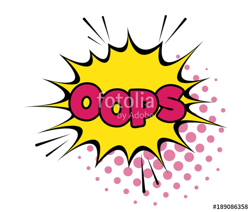 500x423 Oops Comic Text Speech Bubble Vector Isolated Template Sound