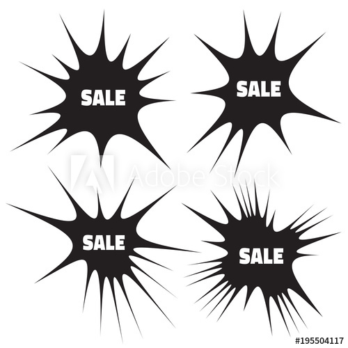 500x500 Set Of Grunge Cloud Explosions, Blast Or Bomb Bang Vector