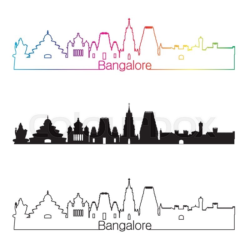 800x800 Bangalore Skyline Linear Style With Stock Vector Colourbox