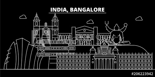 500x250 Bangalore Silhouette Skyline India