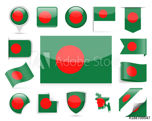 500x400 Bangladesh Flag Vector Set