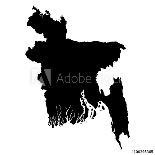 500x500 Bangladesh Map On White Background Vector