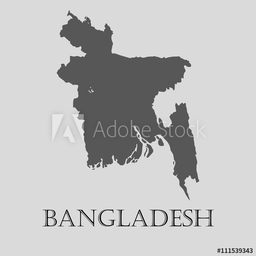 500x500 Black Bangladesh Map