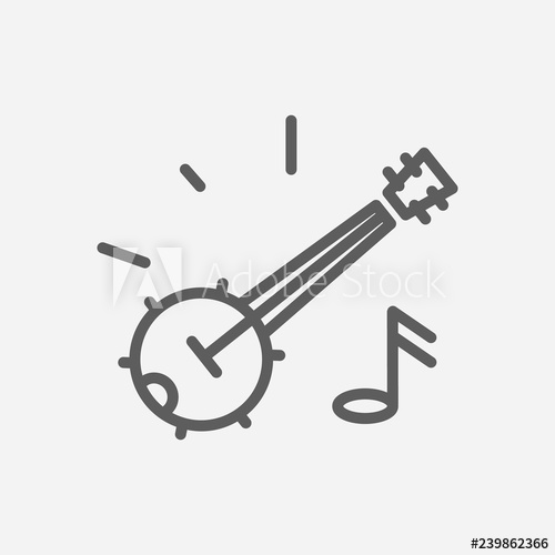 500x500 Banjo Icon Line Symbol Isolated Vector Illustration Of Icon Sign