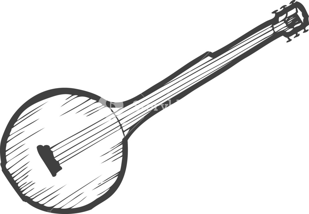 1000x693 Vector Banjo Royalty Free Stock Image