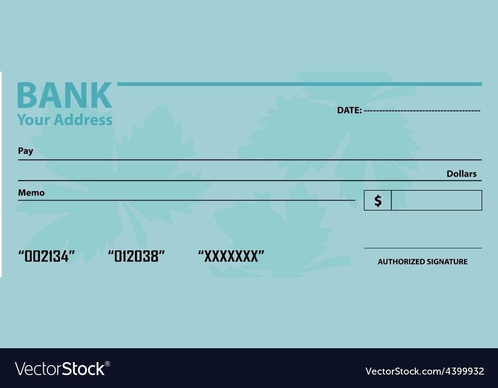 1000x780 Bank Check Template Vector Image Blank Word Document