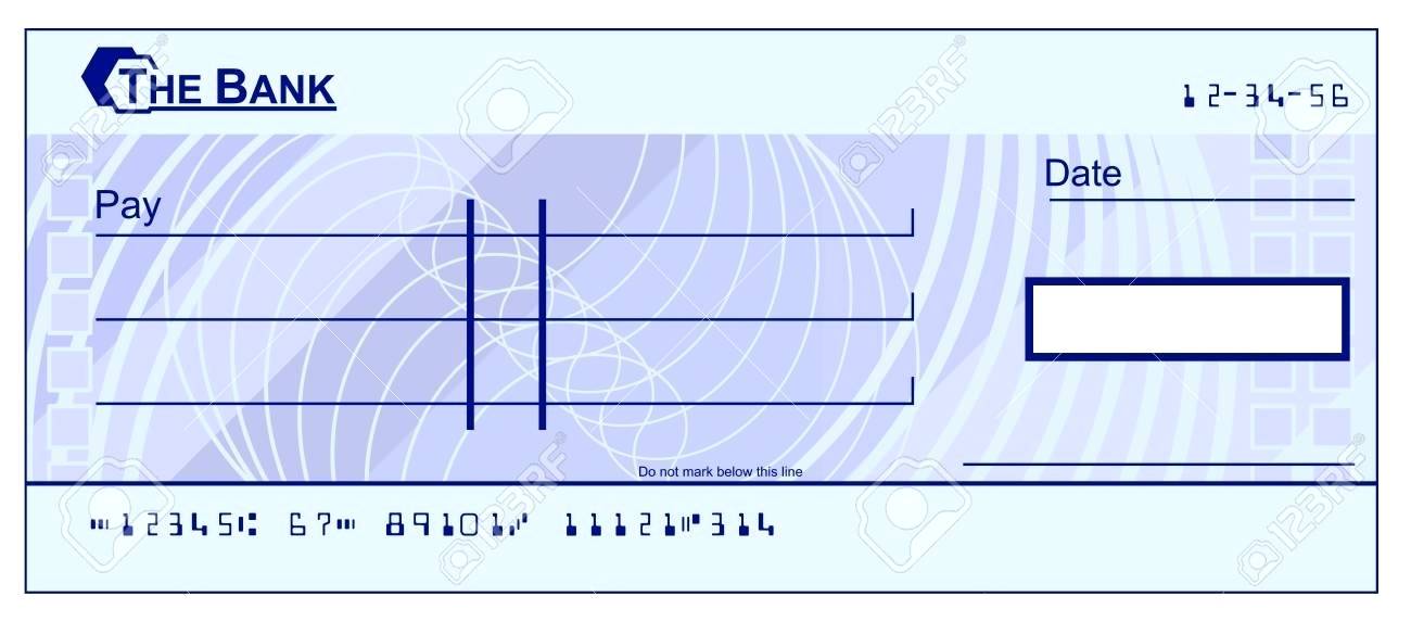 1300x573 A Blank Cheque Bank Check Book Template Illustration Stock Vector