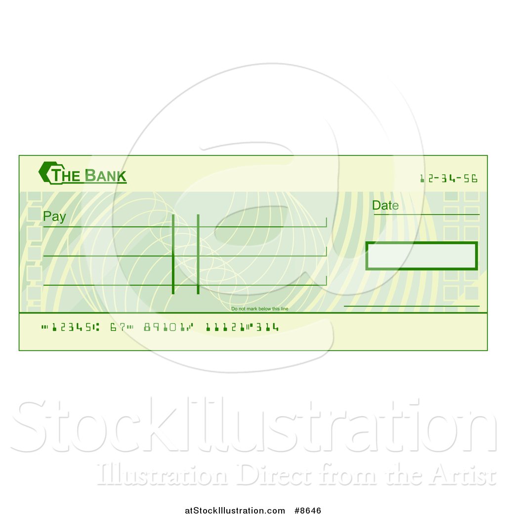 1024x1044 Vector Illustration Of A Blank Bank Check